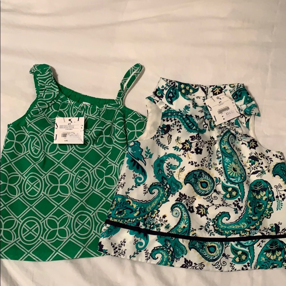 Janie and jack green tops with tags! (two tops!)